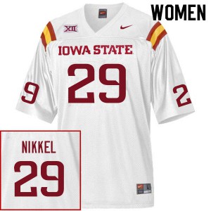 Women Iowa State Cyclones Ben Nikkel #29 White Alumni Jerseys 385760-718