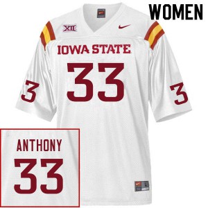 Women's Iowa State Cyclones Cale Anthony #33 White Official Jersey 869412-411