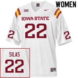 Womens Iowa State Cyclones Deon Silas #22 Football White Jersey 791947-619