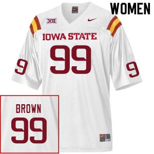 Women Iowa State Cyclones Howard Brown #99 White Stitched Jerseys 293359-264