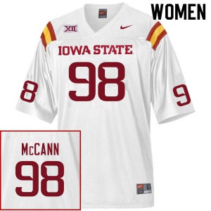 Women Iowa State Cyclones Trent McCann #98 White High School Jersey 319831-633