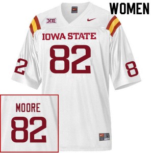 Women Iowa State Cyclones Tyler Moore #82 Embroidery White Jersey 774597-521