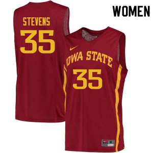 Women Iowa State Cyclones Barry Stevens #35 Official Cardinal Jerseys 582194-330