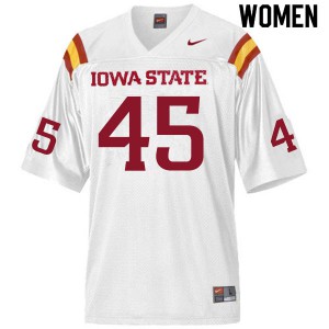 Womens Iowa State Cyclones Corey Suttle #45 Stitched White Jersey 596951-472
