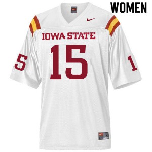 Women's Iowa State Cyclones Isheem Young #15 Football White Jerseys 882779-664