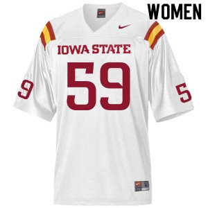 Womens Iowa State Cyclones Jack Hester #59 White Official Jerseys 960575-436