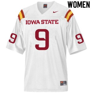 Women Iowa State Cyclones Joe Scates #9 White Official Jerseys 565875-793