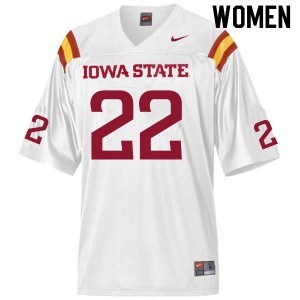 Women's Iowa State Cyclones Kade Lynott #22 Stitch White Jerseys 522293-948