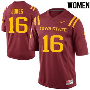 Womens Iowa State Cyclones Keontae Jones #16 Cardinal NCAA Jersey 274489-382