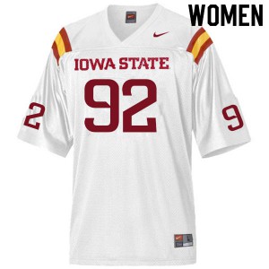 Women's Iowa State Cyclones Matt Seres #92 Stitched White Jerseys 976261-365