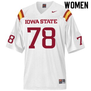 Women's Iowa State Cyclones Nick Lawler #78 White Embroidery Jerseys 527156-343