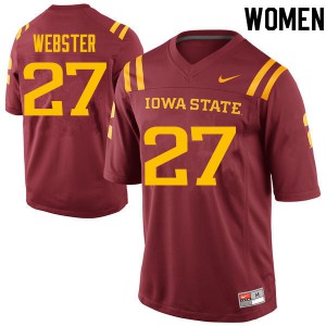 Women's Iowa State Cyclones Romelo Webster #27 Cardinal Stitched Jersey 345606-630