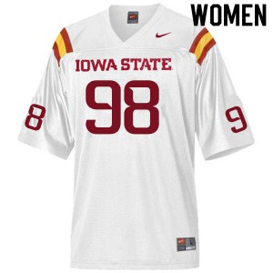 Women's Iowa State Cyclones Seth Greiner #98 White Football Jersey 347240-142