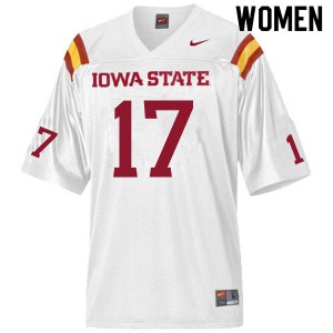 Womens Iowa State Cyclones Shane Starcevich #17 Official White Jersey 477220-164