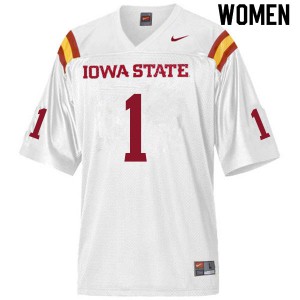 Women's Iowa State Cyclones Tarique Milton #1 White Football Jersey 144031-870