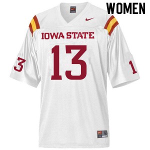 Womens Iowa State Cyclones Tayvonn Kyle #13 Stitched White Jersey 742090-927