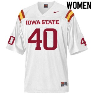 Womens Iowa State Cyclones Will Zahradnik #40 White Official Jersey 168845-851