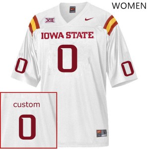Women Iowa State Cyclones Custom #00 White Stitched Jersey 636812-278