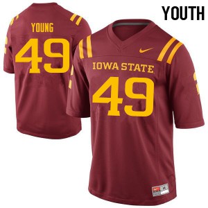 Youth Iowa State Cyclones Caleb Young #49 Cardinal NCAA Jerseys 576899-884