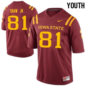 Youth Iowa State Cyclones Sean Shaw Jr. #81 Official Cardinal Jerseys 530050-426