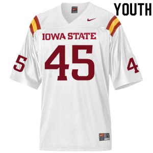 Youth Iowa State Cyclones Ben Latusek #45 White Stitched Jerseys 529907-413