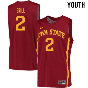 Youth Iowa State Cyclones Caleb Grill #2 College Cardinal Jersey 888168-786