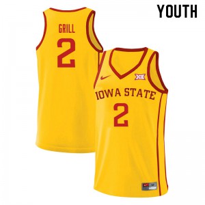 Youth Iowa State Cyclones Caleb Grill #2 University Yellow Jersey 369088-703