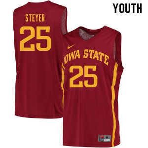 Youth Iowa State Cyclones Eric Steyer #25 Stitched Cardinal Jerseys 421361-738