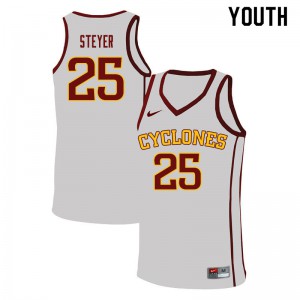Youth Iowa State Cyclones Eric Steyer #25 White Stitched Jerseys 960204-594