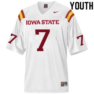 Youth Iowa State Cyclones Justin Bickham #7 Embroidery White Jerseys 774788-327
