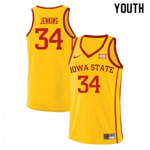 Youth Iowa State Cyclones Nate Jenkins #34 Player Yellow Jerseys 621074-464