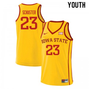 Youth Iowa State Cyclones Nate Schuster #23 Yellow Stitched Jersey 541954-676