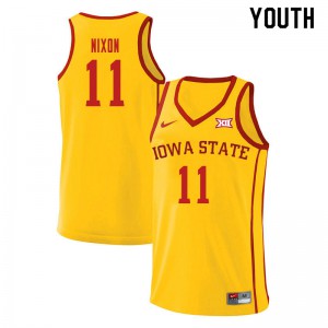 Youth Iowa State Cyclones Prentiss Nixon #11 College Yellow Jersey 345462-593