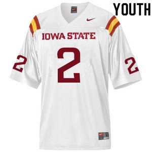 Youth Iowa State Cyclones Sean Shaw Jr. #2 Embroidery White Jersey 748294-978