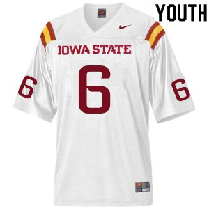 Youth Iowa State Cyclones Tymar Sutton #6 Embroidery White Jerseys 187094-395