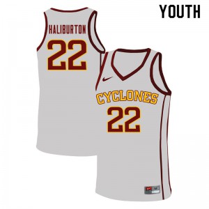 Youth Iowa State Cyclones Tyrese Haliburton #22 Official White Jersey 892595-265