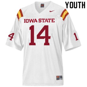 Youth Iowa State Cyclones Aidan Bouman #14 White Stitched Jerseys 312308-728