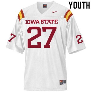 Youth Iowa State Cyclones Craig McDonald #27 White Embroidery Jerseys 963911-473