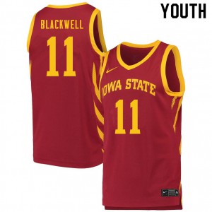 Youth Iowa State Cyclones Dudley Blackwell #11 Cardinal Basketball Jerseys 161304-352