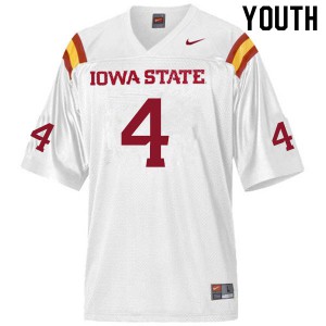 Youth Iowa State Cyclones Johnnie Lang Jr. #4 White High School Jerseys 214887-787