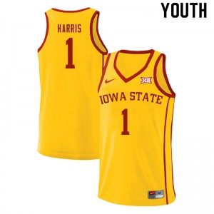 Youth Iowa State Cyclones Tyler Harris #1 Official Yellow Jersey 693464-689