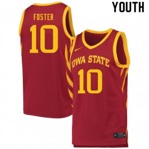 Youth Iowa State Cyclones Xavier Foster #10 Player Cardinal Jerseys 491759-407