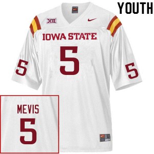 Youth Iowa State Cyclones Andrew Mevis #5 White Stitch Jersey 139255-434