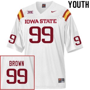 Youth Iowa State Cyclones Howard Brown #99 White High School Jersey 621455-246