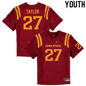 Youth Iowa State Cyclones Israel Taylor #27 Cardinal Player Jerseys 137888-165