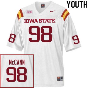 Youth Iowa State Cyclones Trent McCann #98 Football White Jersey 982434-517