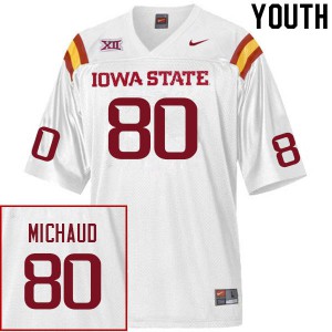 Youth Iowa State Cyclones Tristan Michaud #80 White College Jerseys 297211-951