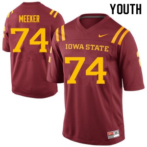 Youth Iowa State Cyclones Bryce Meeker #74 Cardinal Embroidery Jerseys 435436-943
