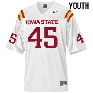 Youth Iowa State Cyclones Corey Suttle #45 White University Jerseys 900093-420