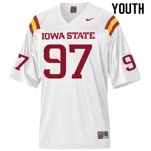 Youth Iowa State Cyclones Drake Nettles #97 NCAA White Jersey 917049-511